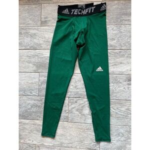 Adidas Techfit Leggings Mens Medium Green NWT Compression Tight Base Layer Green